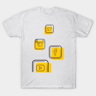 Drawn social network icons T-Shirt